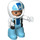 LEGO Racing Driver with White and Blue Overalls, Helmet, No. 34 Duplo Figure