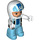 LEGO Racing Driver with White and Blue Overalls, Helmet, No. 34 Duplo Figure