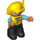 LEGO Railroad Worker with Yellow Safety Vest, Cap and Headset Duplo Figure