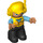 LEGO Railroad Worker mit Gelb Sicherheitsweste, Kappe und Headset Duplo-Figur