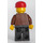 LEGO Railroad Yard Worker mit Brown Coat, Schwarz Beine, Sunglasses, und rot Deckel Minifigur