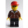 LEGO Railroad Yard Worker with Brown Coat, Black Legs, Sunglasses, and Red Cap Minifigure