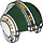 LEGO Rebel Pilot Helmet with Wedge Antilles Dark Green with Yellow (24057 / 66391)