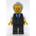 LEGO Receptionist jossa Musta Waistcoat ja Sininen Tie Minihahmo