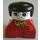 LEGO Rood 2x2 Duplo Basis Figure - Zwart Haar, Wit Hoofd, Geel Sjaal met Rood Polka Dots Patroon Duplo Figuur