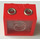 LEGO Rosso 4.5V Chiaro Mattoncino con Clear Lens 2 fori per spine