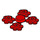 LEGO Red 4 Flower Heads on Sprue (3742 / 56750)