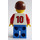 LEGO Czerwony I Niebieski Team Player z Number 10 Minifigurka