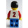 LEGO червен и Син Team Player с Number 2 Минифигурка