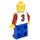 LEGO Rød og Blå Team Player med Number 3 Minifigur