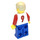 LEGO Rojo y Azul Team Player con Number 9 en la parte trasera Minifigura