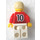 LEGO rot und Weiß Team Player mit Number 10 auf Vorderseite und Der Rücken Minifigur