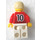 LEGO Red and White Team Player with Number 10 on Front and Back Minifigure