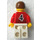 LEGO Červená a Bílá Team Player s Number 4 na Přední a Zpět Minifigurka