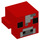 LEGO Red Animal Head with Mooshroom Head with Nose Pattern 1 with Nose Pattern 1 (20059 / 28288)