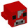 LEGO Red Animal Head with Mooshroom Head with Nose Pattern 3 with Nose Pattern 3 (1009 / 26160)