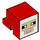 LEGO Red Animal Head with Sheep Face with White Background and Tan Outline (103728 / 106290)