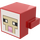 LEGO Red Animal Head with Sheep Face with White Background and Tan Outline (103728 / 106290)