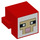 LEGO Red Animal Head with Sheep Face with White Background and Tan Outline (103728 / 106290)