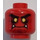 LEGO Röd Ash Attacker Minifigur Huvud (Infälld solid knopp) (3626 / 23869)