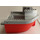 LEGO Red Boat Hull 16 x 22 with Medium Stone Gray Top (47985 / 47986)