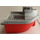LEGO Red Boat Hull 16 x 22 with Medium Stone Gray Top (47986)