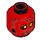 LEGO rot Bookkeeper Minifigure Kopf (Einbau-Vollbolzen) (3626 / 24271)