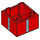 LEGO Rood Doos 2 x 2 met Blauw Verticaal Ribbons (38366 / 59121)