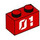 LEGO Rood Steen 1 x 2 met &quot;01&quot; met buis aan de onderzijde (3004 / 105772)