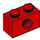 LEGO Rood Steen 1 x 2 met 1 Stud Aan Kant (86876)