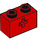 LEGO Rood Steen 1 x 2 met As gat (&#039;X&#039;-opening) (32064)