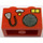 LEGO Rood Steen 1 x 2 met CB Radio en Microphone Patroon met buis aan de onderzijde (3004)