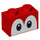 LEGO rot Backstein 1 x 2 mit Augen mit Unterrohr (68946 / 101881)
