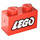 LEGO Red Brick 1 x 2 with &quot;LEGO&quot; with Bottom Tube (3004)