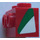 LEGO rouge Brique 1 x 2 avec Goujons sur Une Côté avec rouge, Green et blanc Rayures Autocollant (11211)