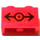 LEGO rouge Brique 1 x 2 avec Train logo Noir Autocollant avec tube inférieur (3004)
