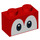 LEGO Rood Steen 1 x 2 met Yoshi Ogen met buis aan de onderzijde (68946 / 101881)