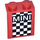 LEGO Rood Steen 1 x 2 x 2 met Mini en checkered Decoratie Sticker met Stud houder aan de binnenzijde (3245)