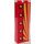LEGO Red Brick 1 x 2 x 5 with Lights and Yellow/Red Angled Stripes (Right Side) Sticker with Stud Holder (2454)