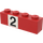 LEGO Red Brick 1 x 4 with &#039;2&#039; Sticker (3010)