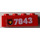 LEGO Rood Steen 1 x 4 met Brand Badge en 7043 (Links) Sticker (3010 / 6146)