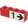 LEGO Red Brick 1 x 4 with n° 1 and arrow right Sticker (3010)