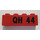 LEGO Red Brick 1 x 4 with &quot;QH 44&quot; (3010)
