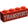 LEGO Red Brick 1 x 4 with &quot;TRANSPORT&quot; (Stencil Letters) (3010)