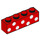 LEGO Rood Steen 1 x 4 met Wit Polka Dots (3010 / 42208)