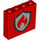 LEGO Rojo Ladrillo 1 x 4 x 3 con Fuego logo (49311 / 101391)