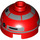 LEGO rouge Brique 2 x 2 Rond avec Dome Haut avec Argent Band et Lime Dot (Goujon creux, support d&#039;essieu) (16575 / 30367)