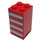 LEGO Rood Steen 2 x 2 x 3 met 4 Wit Strepen (30145)