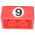 LEGO Rood Steen 2 x 3 met Zwart &#039;9&#039; Sticker (3002)