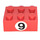 LEGO Rood Steen 2 x 3 met Zwart &#039;9&#039; Sticker (3002)